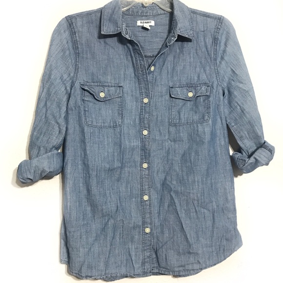 Old Navy Tops - Old Navy Chambray Denim Jean Shirt